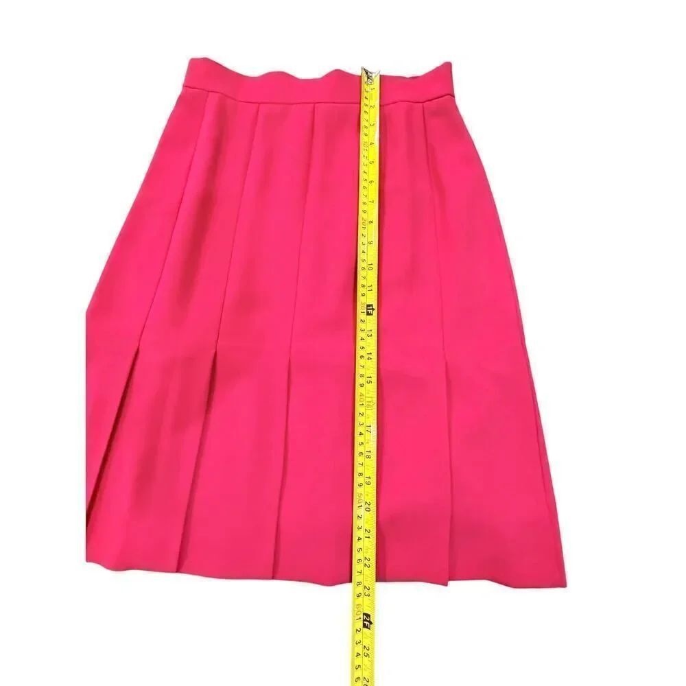 VTG Escada 100% New Wool Red Trumpet Panel Skirt Godet Flare Academia Careerwear - Picture 12 of 14